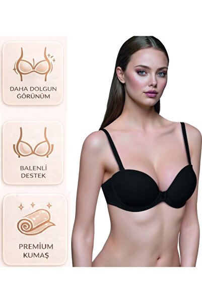 bipamuk ملابس داخلية نسائية، حمالة صدر ميكرو فاشيول بتصميم بوش أب، مظهر طبيعي...