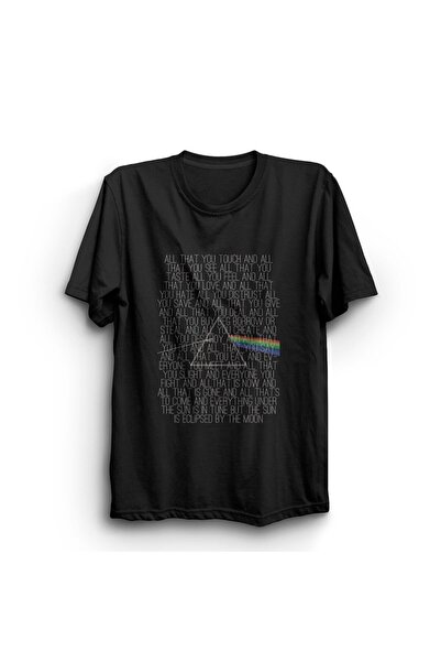 fame-stoned Tricou negru unisex cu imprimeu Pink Floyd, 100% bumbac
