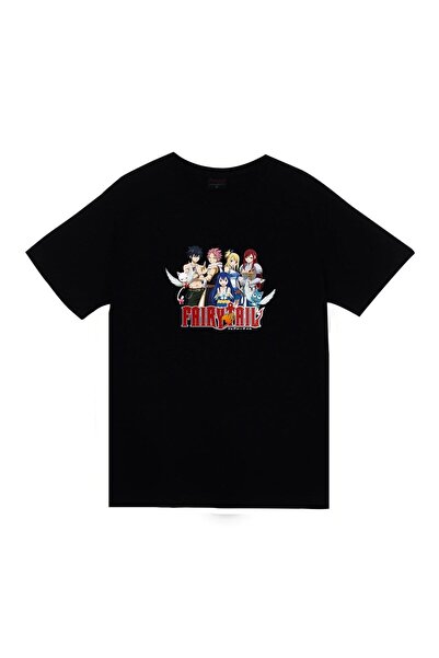 fame-stoned Fairy Tail Anime Štampano Unisex 100% pamuk Crna T-shirt