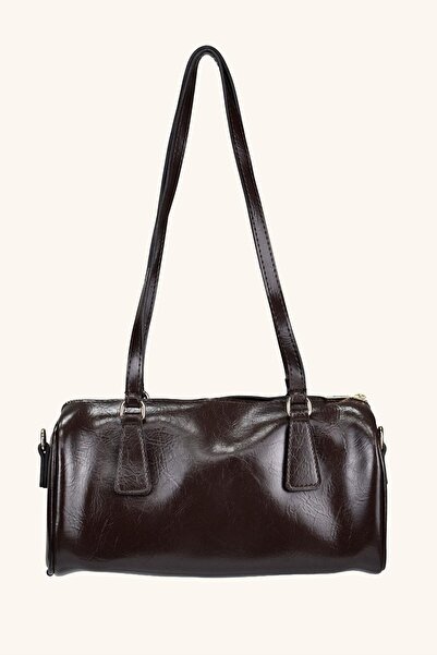 birizmoda Γυναικεία τσάντα χειρός και ώμου κυλινδρική μπαγκέτα – Bitter Brown