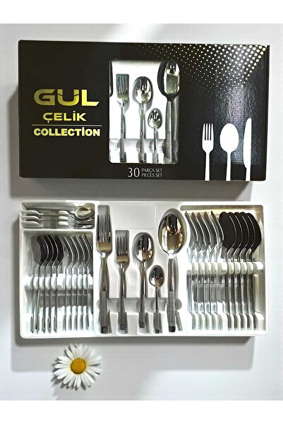 KAVEH 30 Piece Fork Spoon Set for 6 People Wicker Model Boxed 18/0 Quality
