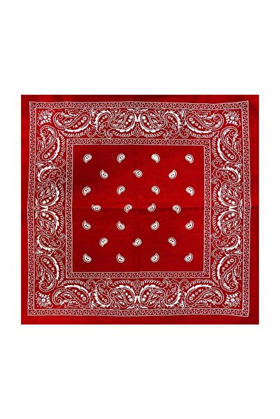fame-stoned Red Drop Pattern Combed Cotton Bandana