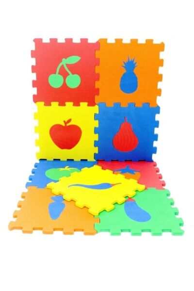 BebeMango 9 Parça Büyük Boy Sünger Yapılı Oyun Karosu Yer Matı Puzzle Yapboz-...