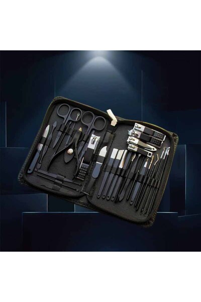 Choice مجموعة مقصات أظافر سوداء مكونة من 30 قطعة، مصنوعة من الفولاذ المقاوم ل...