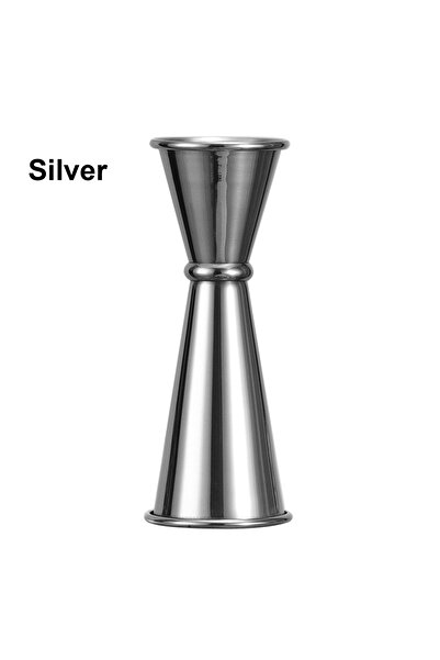 Choice كوب قياس كوكتيل مزدوج فضي اللون، قطعة واحدة، بتصميم مزدوج مع مقياس داخ...