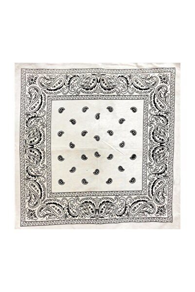 fame-stoned باندانا قطنية ممشطة بنمط قطرة بيضاء