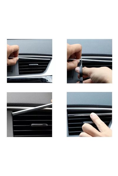 Autowise Car Interior Air Conditioner Grille Plug-in Air Conditioner Decoration Plug-in Vent Colorful Slat Blue