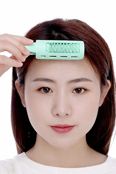 TAKIŞTIR Water Green Color Comb Detailed Hair Embossing Clip Curler (Single)