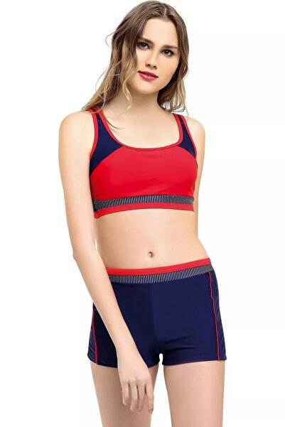 Argisa Bikini din 2 piese cu model în mărime mică și pantaloni scurți - 5044 ...