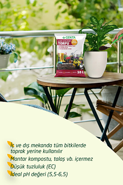 Genta Genel Kullanım Torfu Saksı Toprağı 10 Lt