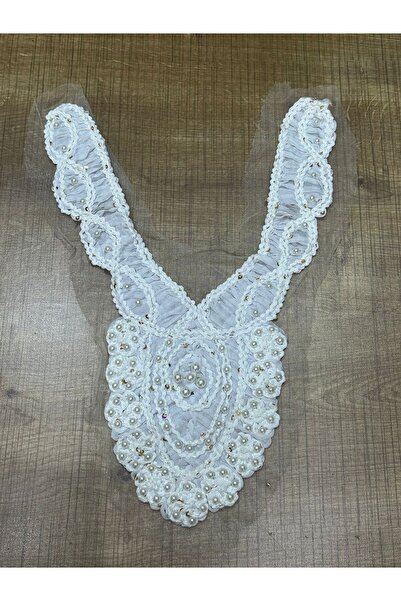 Gönülden Tasarım Accesoriu de cusut cu guler alb brodat 23x17 cm