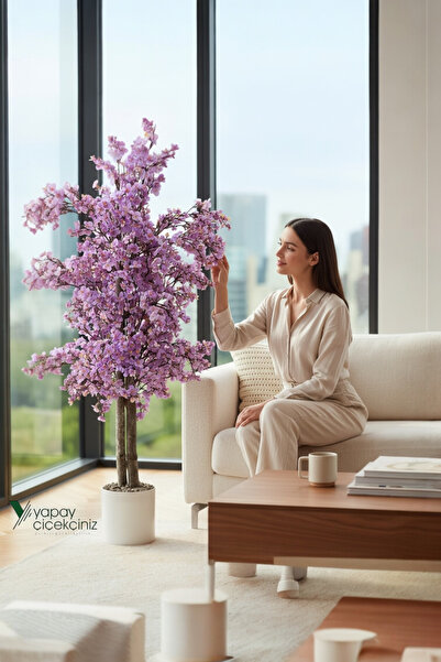 YAPAY ÇİÇEKÇİNİZ Yapay Ağaç 150 Cm Yoğun Yapraklı Yapay Sakura Japon Bahardal...