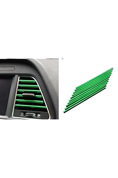 Autowise Araç Içi Klima Izgarasına Geçmeli Klima Süsü Havalandırmaya Geçme Renkli Çıta Yeşil
