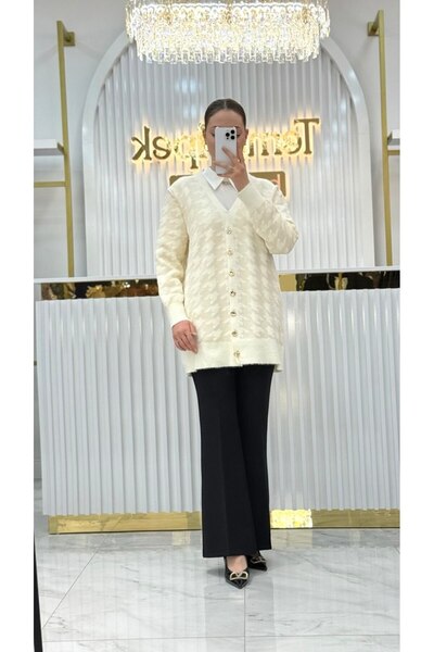 Nefise Korsman Angora Detaylı Ceket