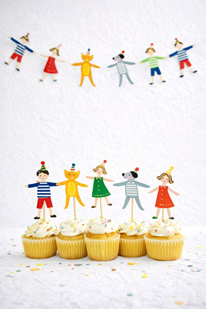 Partifabrik Neşeli Okul Çocukları Banner Ve Kürdan Set