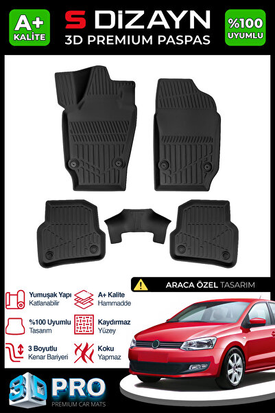 S Dizayn S-Dizayn VW Polo 5 3D Pro Havuzlu Paspas 2009-2017 A+ Kalite 3DS-SDZ253