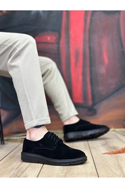 BOA BA0003 Черевики з шнурівкою, класичні чорні, з високою підошвою, для чоло...