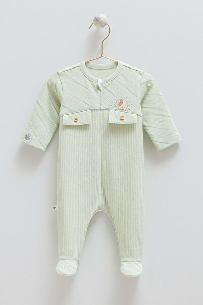 Caramell Good Baby Pocket Detail Front Zippered Jumpsuit Green
