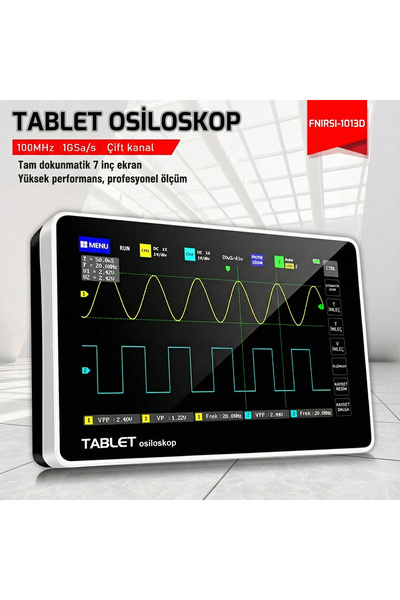 FNIRSI ADS1013D 100MHz 2 Kanal 1GSa/s Dijital Dokunmatik Tablet Osiloskop