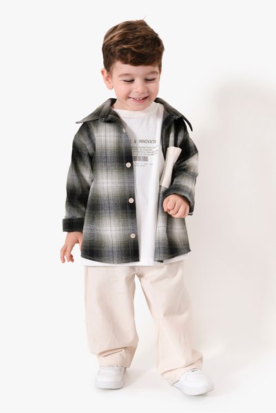 Jikko Baby Plaid Shirt & Pocket Detail Boys' 3-Piece Seasonal Suit 9091 Spr