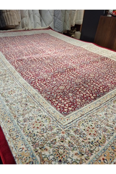 kerman carpet 1500 Tarak Lüks Makine Halısı 230×150 cm – %100 Modal İpek, Kır...