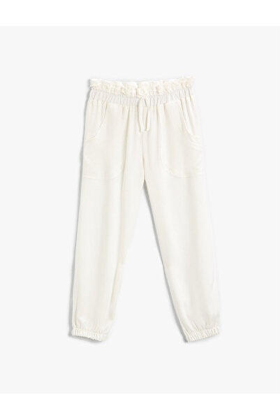 Koton Παντελόνι Jogger με φαρδύ πόδι με δαντέλα στη μέση