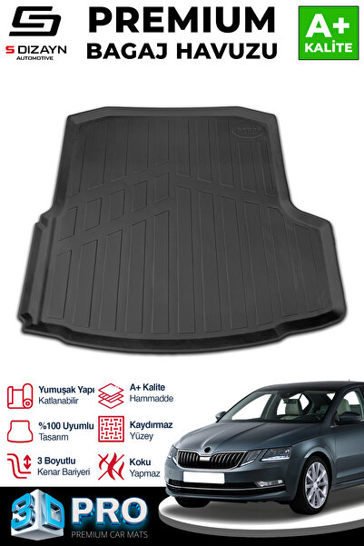 S Dizayn S-Dizayn Skoda Octavia 3D Pro Bagaj Havuzu 2013-2020 A+ Kalite 3BH-S...