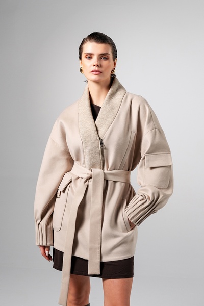 Valmenti Kadın Tekstil Bej Kaban