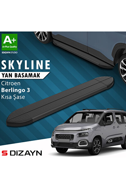 S Dizayn S-Dizayn Citroen Berlingo 3 Kısa Şase Skyline Siyah Yan Basamak 203 ...