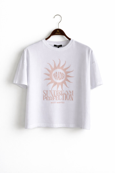 Overdrive Paradise Sundream Oversize Off White Unisex Kısa Kollu Tshirt
