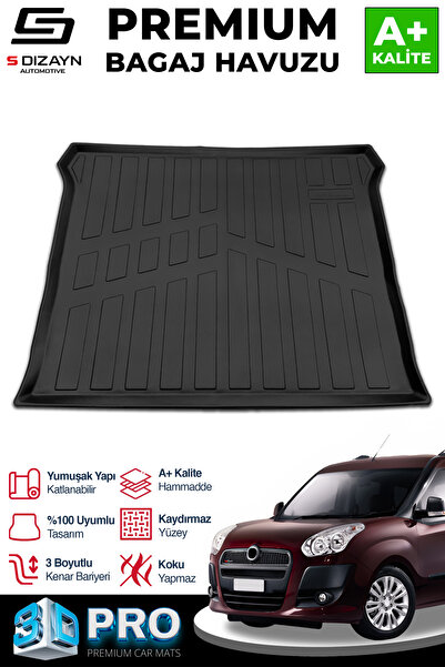 S Dizayn S-Dizayn Fiat Doblo Geniş Aile 3D Pro Bagaj Havuzu 2010-2022 A+ Kali...