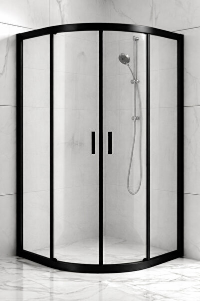 Durul Duşakabin Oval 5mm Siyah Profil Şeffaf H.190 Cm