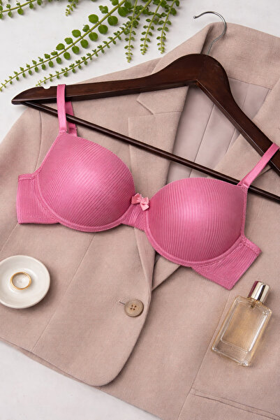 MILANOFOX Sutien cu bretele tricotaj cu striații fără căptușeală – bretele re...