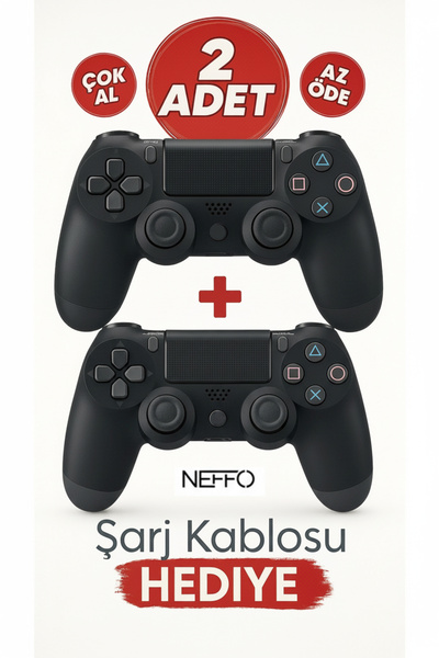 NEFFO Ps 4 Joystick Tablet Telefon Pc Uyumlu Titreşimli Oyun Kolu 2 Adet - Şa...