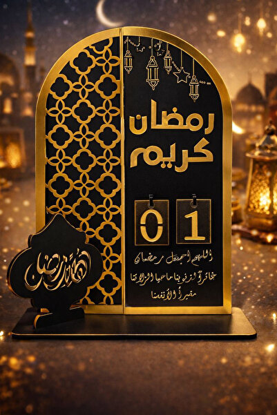 MUSK STORE تقويم رمضان مطلي بالبليكسي 28x18 سم