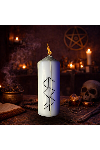 HANDDMADE Talisman Candle with Runic Seals for Child Protection and Peaceful ...
