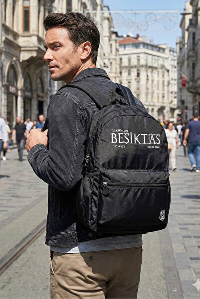 Beşiktaş Me 24335 1903 Sılver Logo Sırt Çantası Siyah