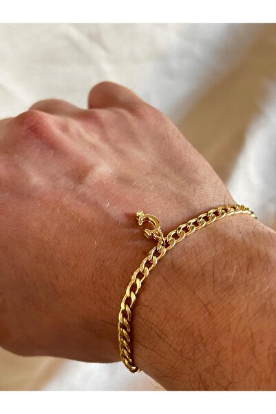 bijoux uniques سوار فاخر من الفولاذ على شكل حرف C ذهبي اللون