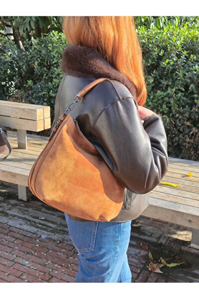 Ysmn Hakiki Süet Deri Kadın Omuz/Çapraz Çantası YC012090HSD
