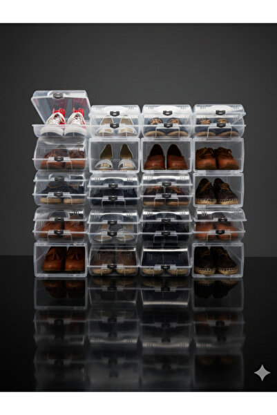 Viyalente 10'lu Bot Kutusu Şeffaf Ayakkabı Saklama Kutusu