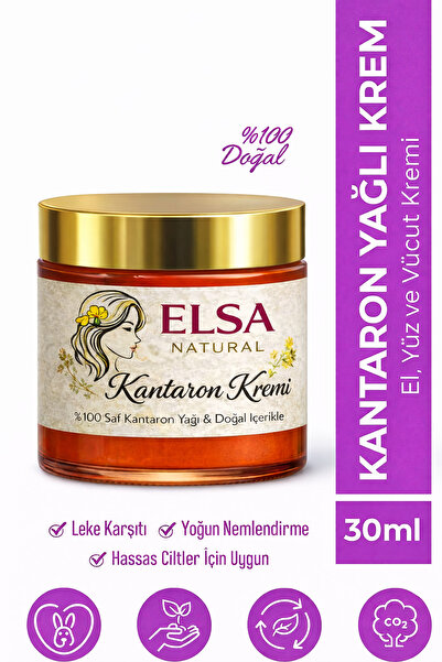 ELSA NATURAL Kantaron Yağlı Gece Bakım Kremi- Nemlendirici-Onarıcı %100 Doğal...