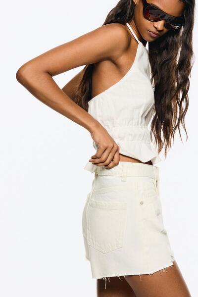 Bershka Ripped denim shorts