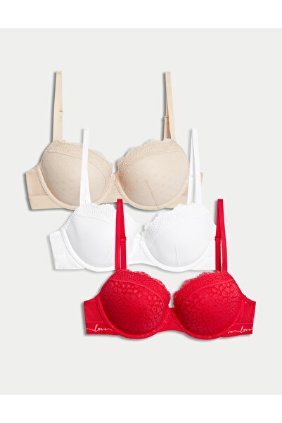Marks & Spencer 3'lü Dantel Detaylı Destekli Balcony Sütyen