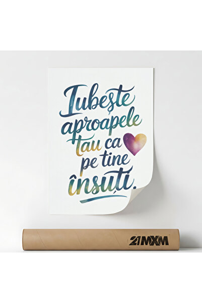 21mxm Unframed Religious Canvas Poster in Romanian - Digital Print - Iubeste ...