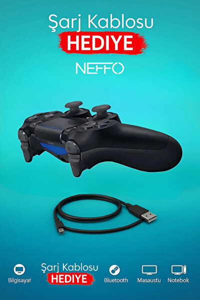 NEFFO Ps4 Joystick Tablet Telefon Pc Uyumlu Titreşimli Oyun Kolu 1 Adet - Şarj Kablo Hediyeli