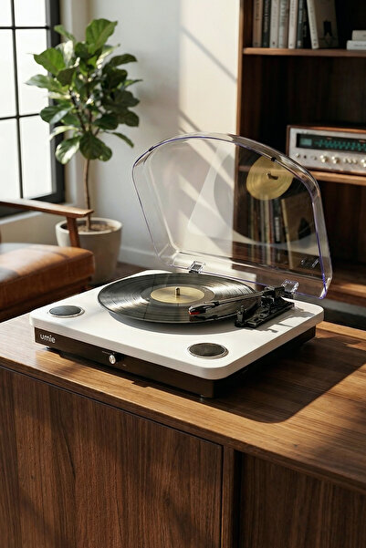 Umie Bemol Beyaz Piano Kablama 10W BT İN, BT OUT, RCA, USB Özellikli Nostalji...