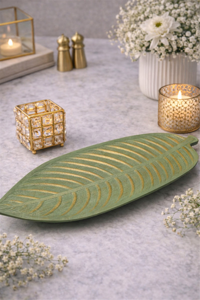 Brandsmiths صينية زخرفية على شكل ورقة