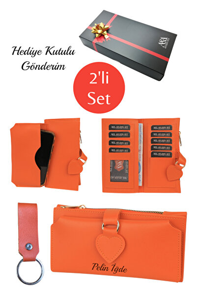 Ayleen Ayz Yumuşak Suni Deri Kalpli Çıtçıtlı Telefon Bozuk Ve Kağıt Para Bölm...