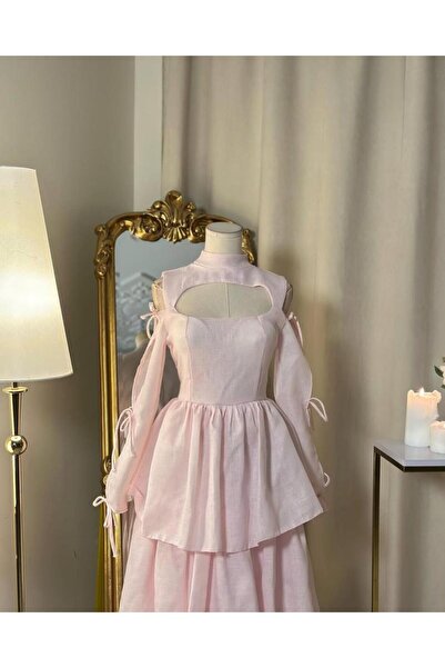 vanus fashion 5660 -فستان أنثوي أنيق بتصميم طبقات (لونين)