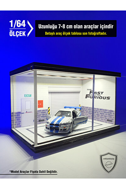 reklambalaj Fast and Furious Diecast Led Işıklı Akrilik Korumalı Stand/Dioram...